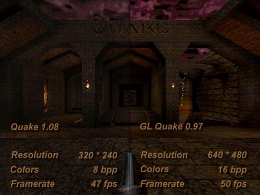 Comparaison Quake vs. GLQuake