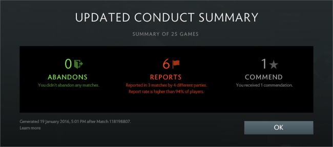 dota 2 rapport de signalement